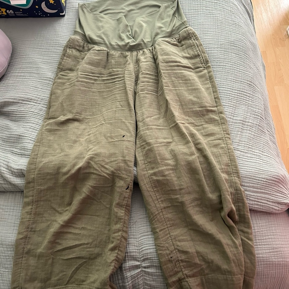 Old Navy maternity wide leg linen pants size S